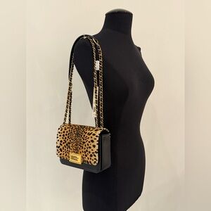 NWT Marc Jacobs Small Plaza Cheetah Print Shoulder Bag - Black Multi